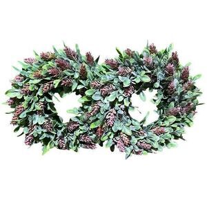 2 Front Door Holiday Wreaths Home Decor One Size‎ Green